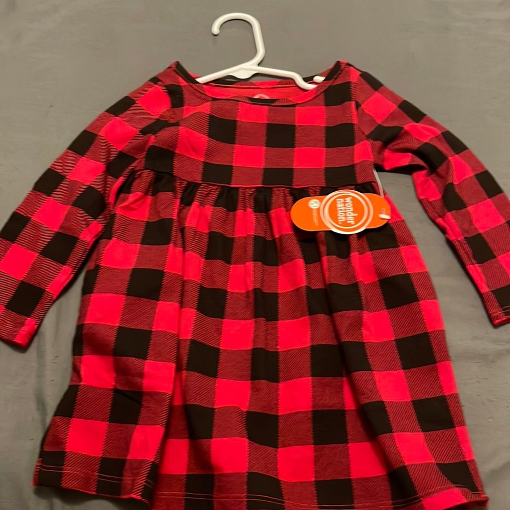 Checkered long sleeve dress! Size 18m NEW!